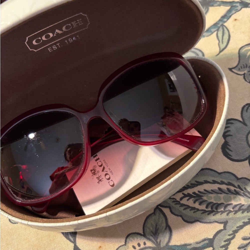 Coach Burgundy Women's Sunglasses - Picture 5 of 5